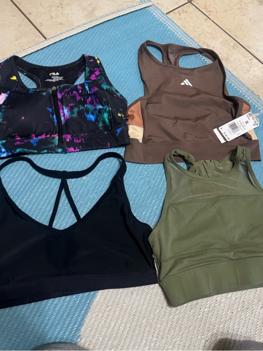 adidas Brown and Olive Sports Bra Mix with Black & Multicolor Pair